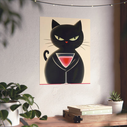 Yes, I'm Judging You - Cat Café Series - Black Cat Poster - Stylish Wall Art for Cat Lovers