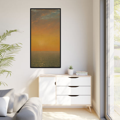 John Frederick Kensett : Sunset on the Sea (1872) - Museum Collection - Framed Canvas Print