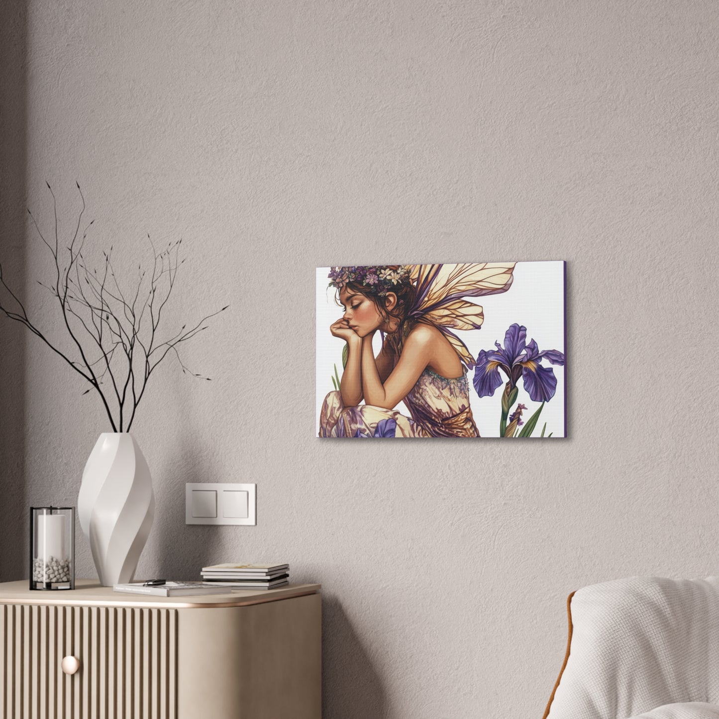 Iris You Were Here - Flowers & Fairies Collection - Fine Art Print on Canvas