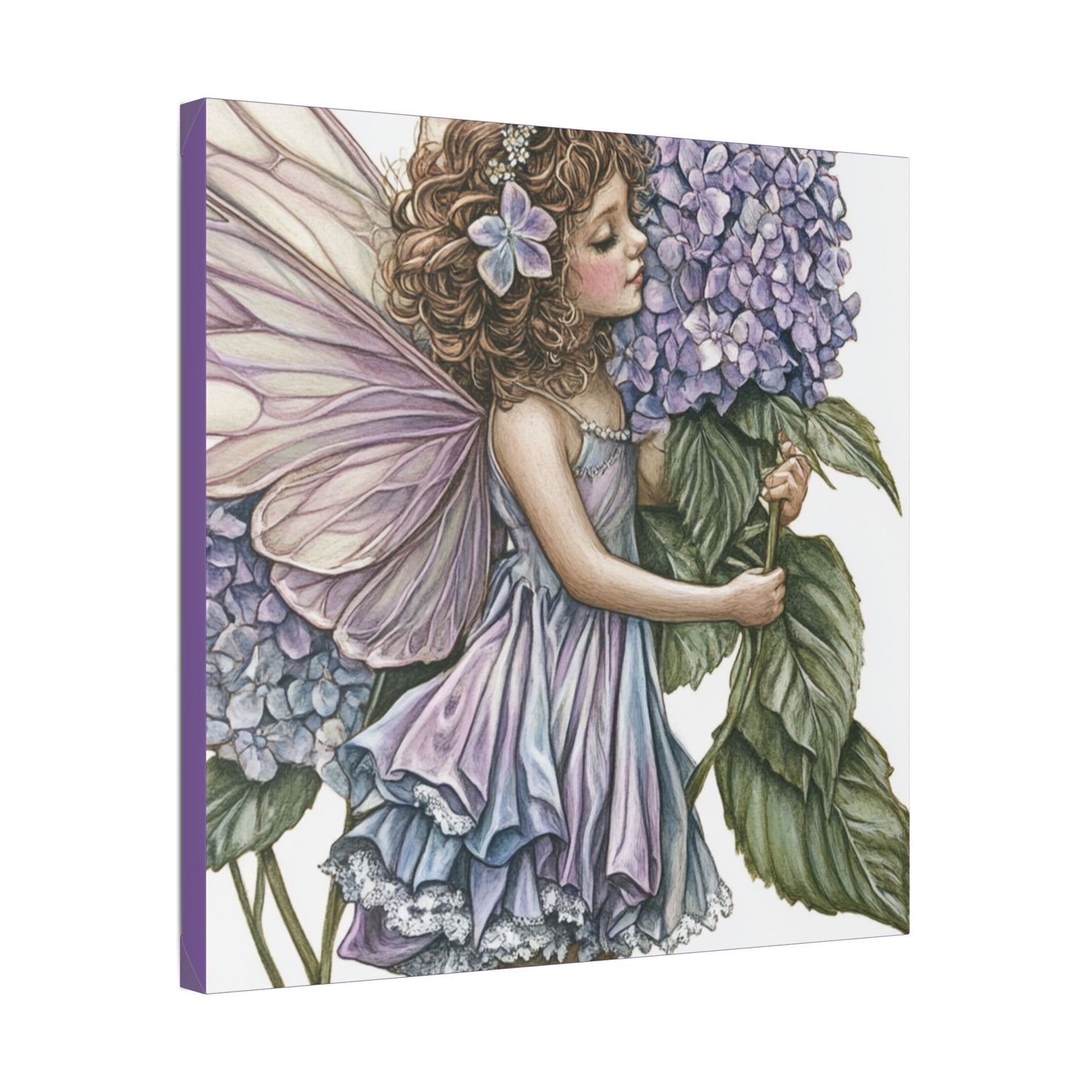 Purple Hydrangea - Flowers & Fairies Collection - Fine Art Print on Canvas