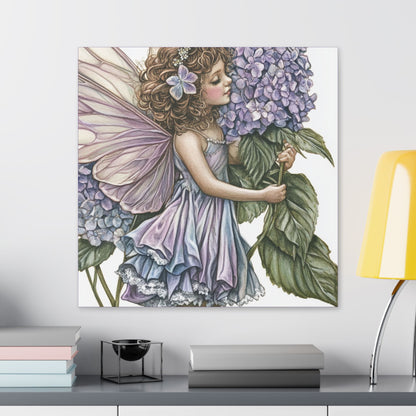 Purple Hydrangea - Flowers & Fairies Collection - Fine Art Print on Canvas