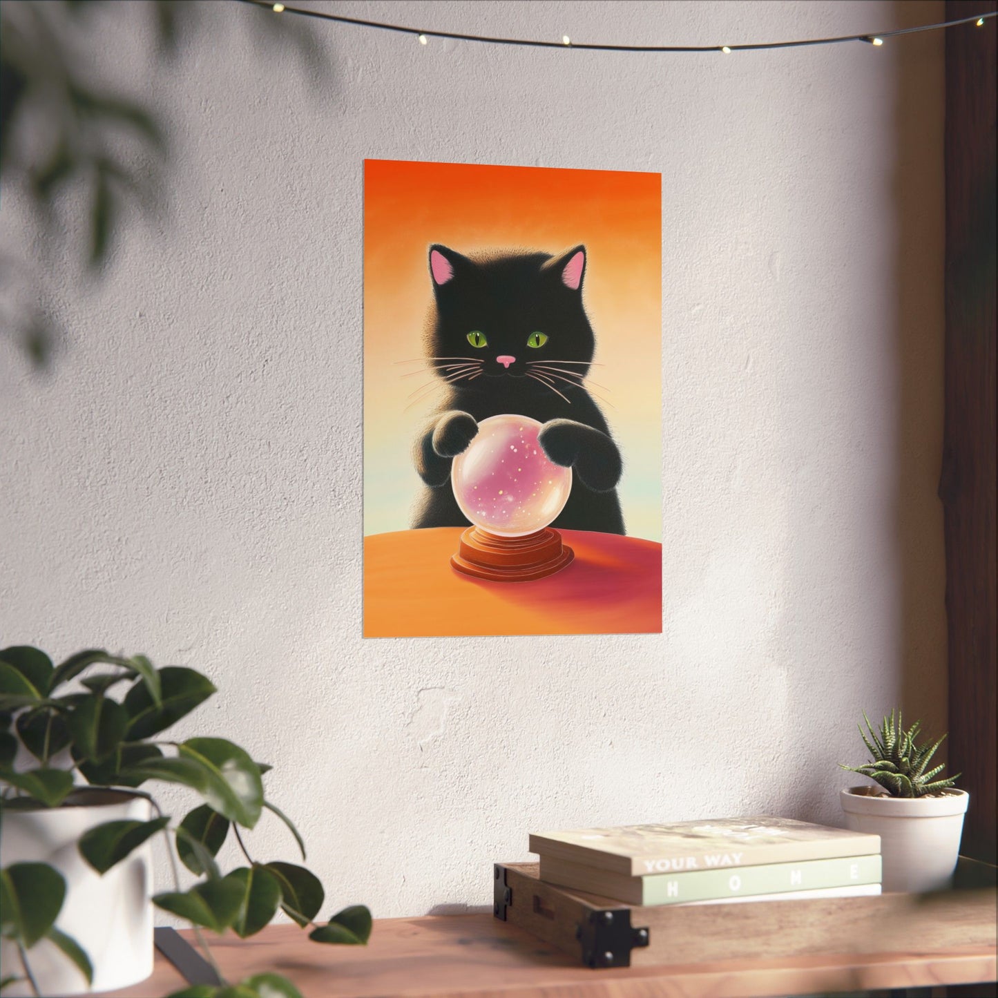 Fortune Telling Cat - Fine Art Print - Whimsical Animals - Posters - Art for Cat Lovers - Wall Art