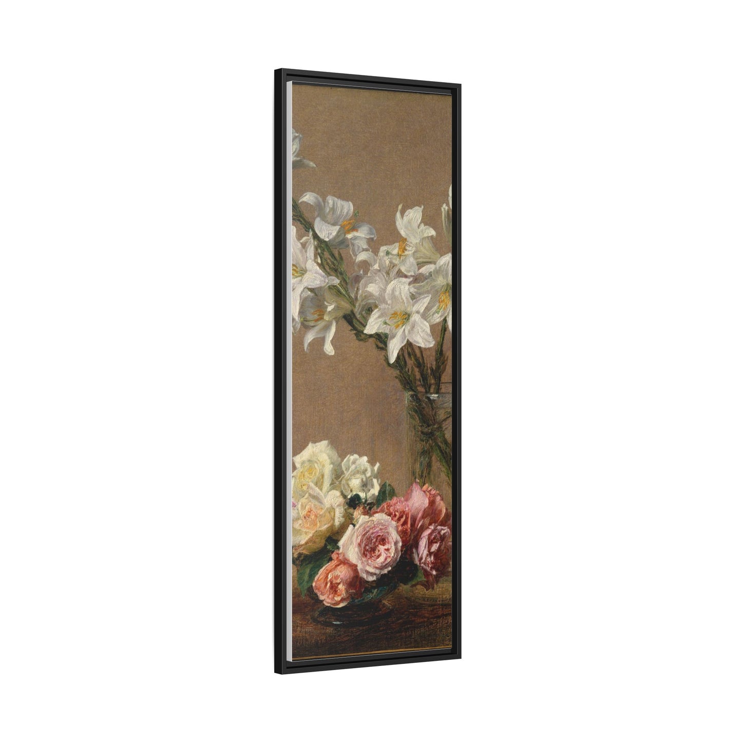 Henri Fantin-Latour : Roses and Lilies (1888) - Giclee Fine Art Print - Museum Collection Framed Canvas Print