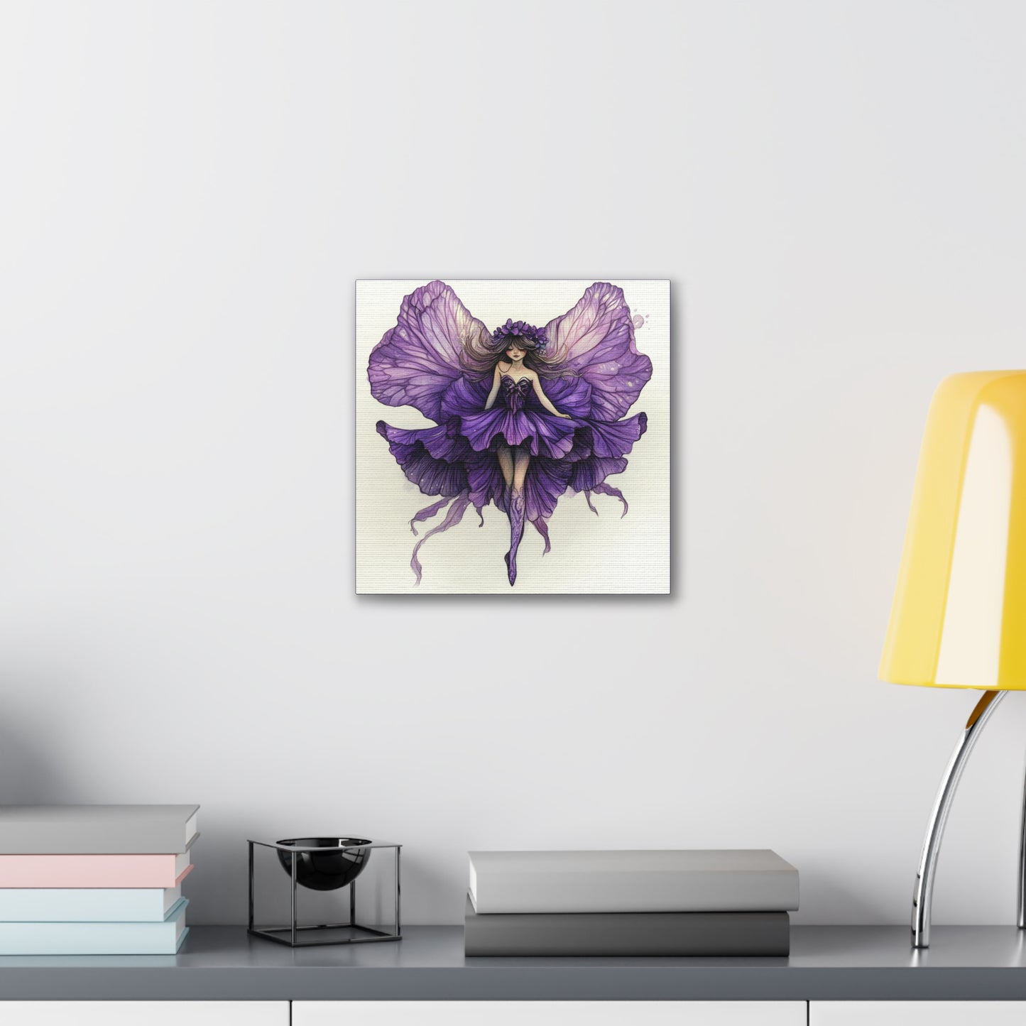 A Violet Affair - Fairies & Flowers Collection - Wall Art - on Canvas