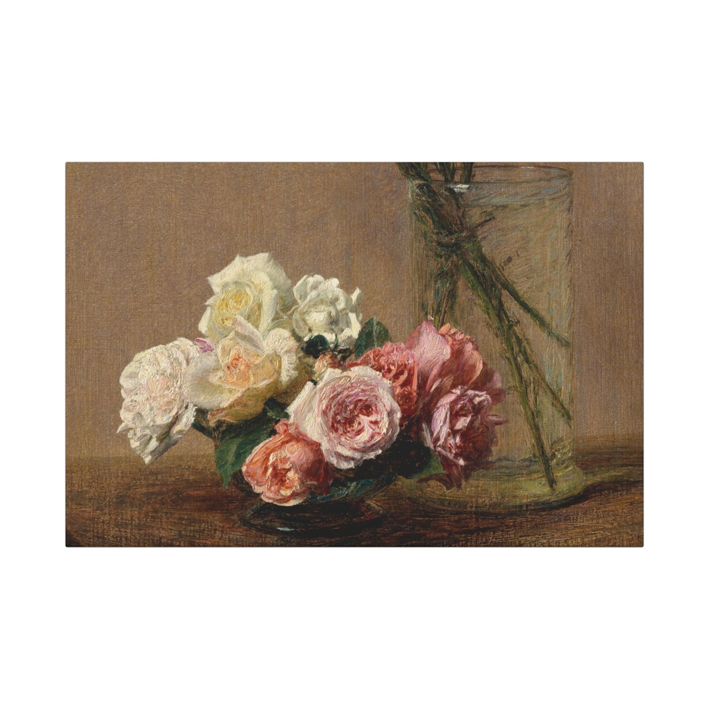 Henri Fantin-Latour : Roses and Lilies (1888) - Giclee Fine Art Print - Museum Collection Art Wrap