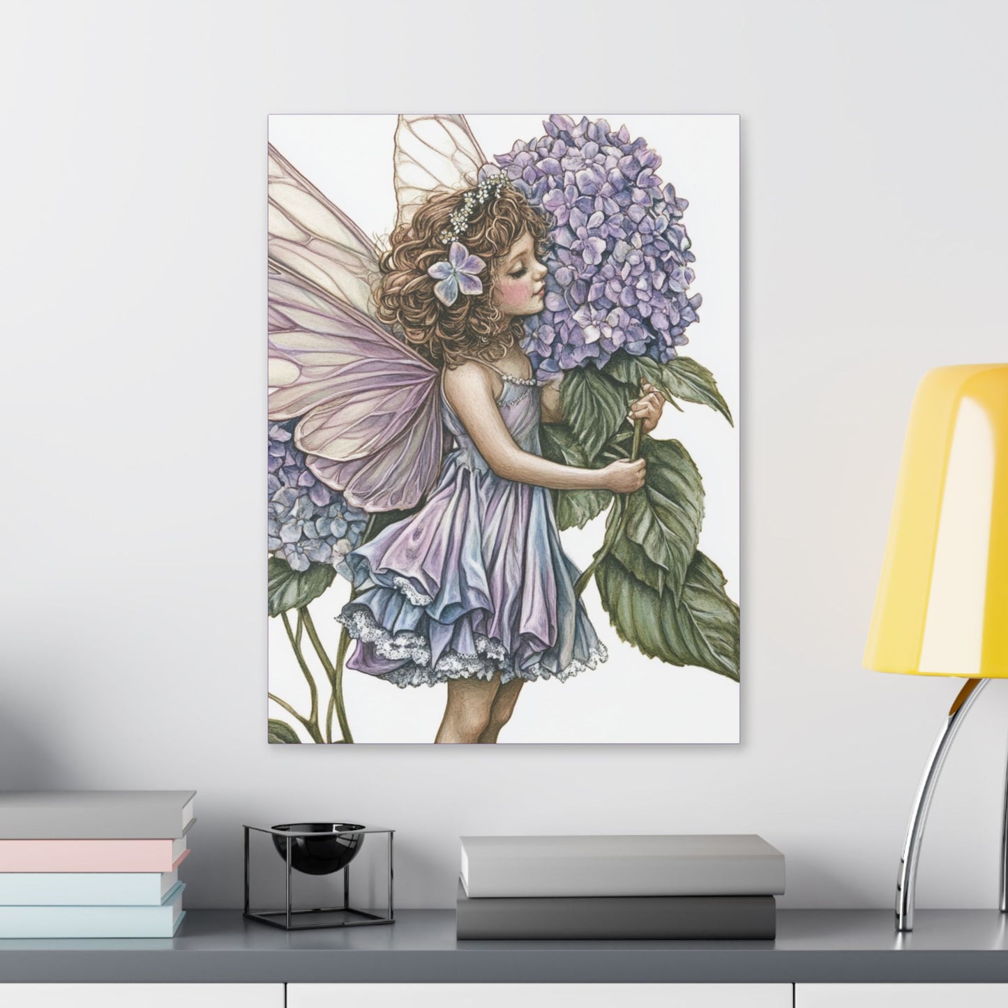 Purple Hydrangea - Flowers & Fairies Collection - Fine Art Print on Canvas