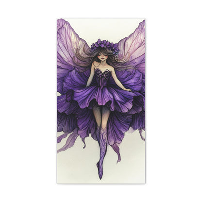 A Violet Affair - Fairies & Flowers Collection - Wall Art - on Canvas
