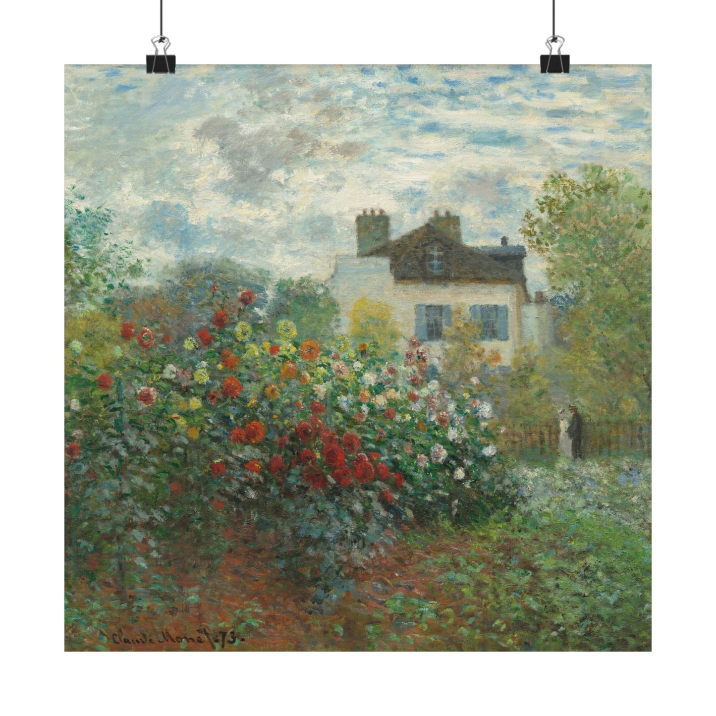 Monet - Artist's Garden at Argenteuil Fine Art Print