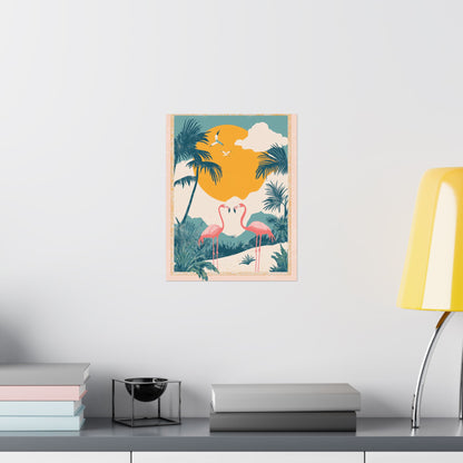 Welcome to Miami - Tropical Flamingo Poster - Boho Wall Art - Bohemian Art Prints - Home Décor
