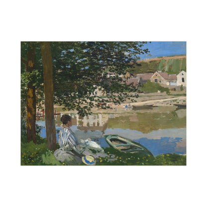 On the Bank of the Seine at Bennecourt - Monet Fine Art Poster