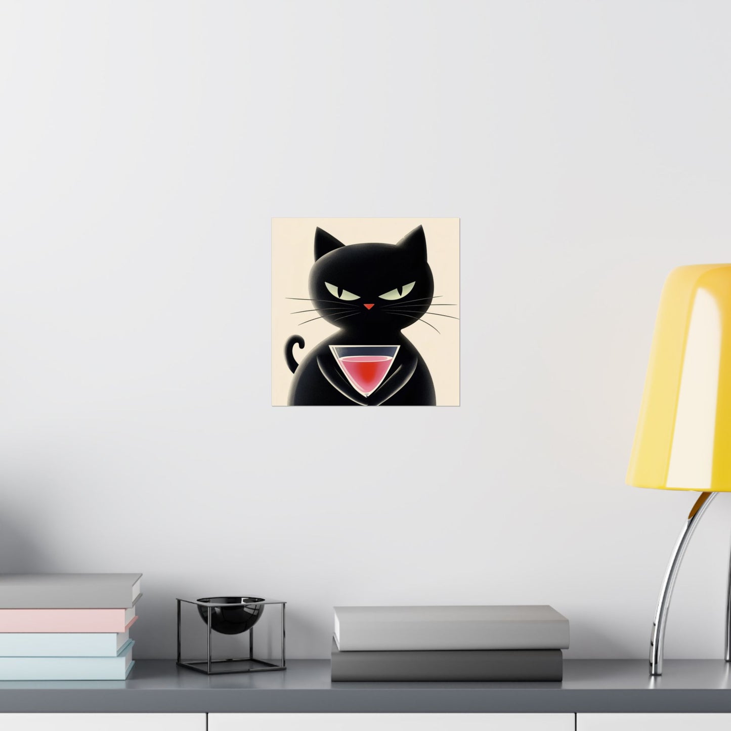Yes, I'm Judging You - Cat Café Series - Black Cat Poster - Stylish Wall Art for Cat Lovers