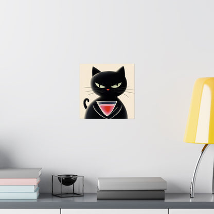 Yes, I'm Judging You - Cat Café Series - Black Cat Poster - Stylish Wall Art for Cat Lovers