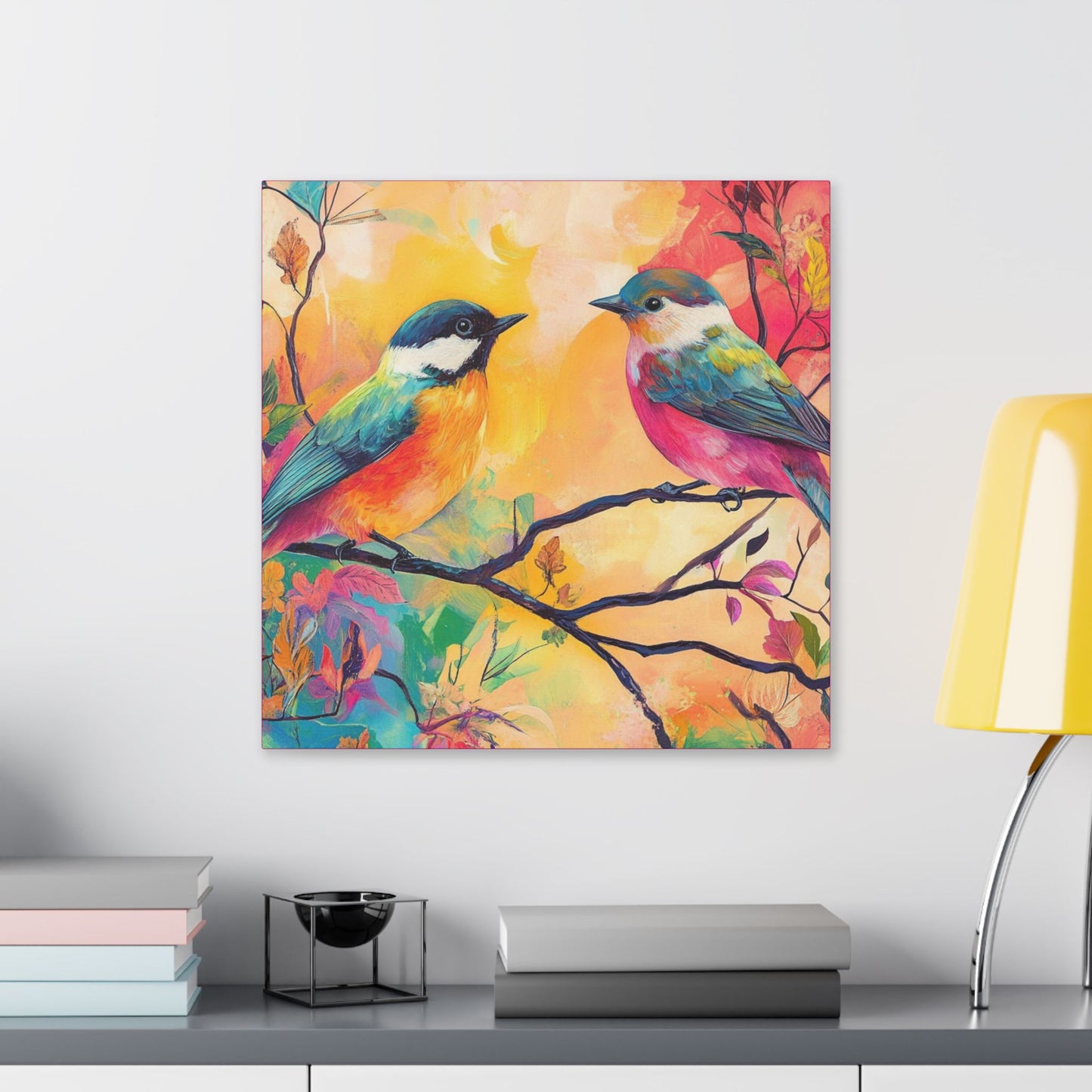 Love Birds in Paradise - Fine Art Print - Wall Art - on Canvas