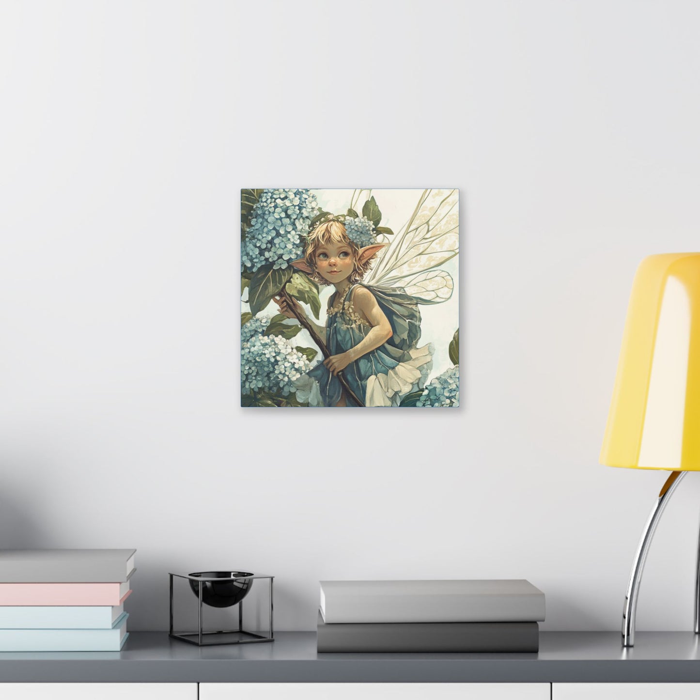 Blue Hydrangea - Flowers & Fairies Collection - Fine Art Print on Canvas