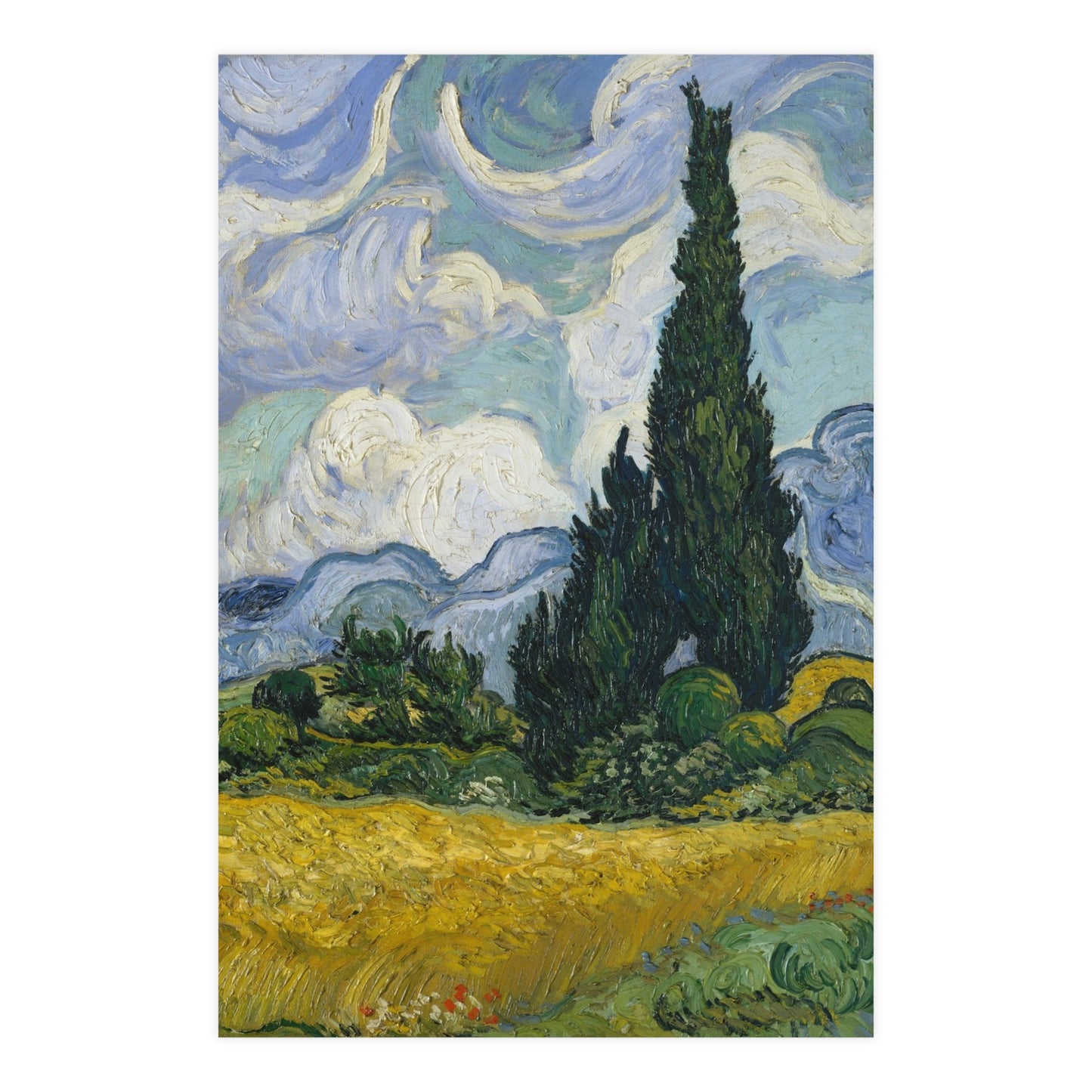 Van Gogh - Wheat Field with Cypresses - Museum Collection - Fine Art Poster