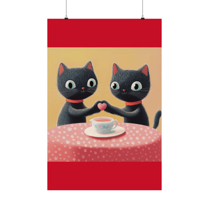 Cat Café - Loving Life - Matte Vertical Posters - Perfect Wall Art for Cat Lovers