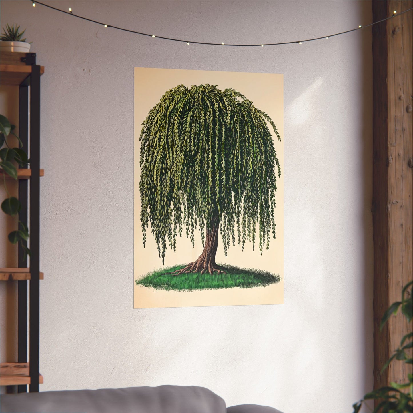 Weeping Willow Vintage Botanical Art Print - Matte Poster - Vintage Botanical Wall Art