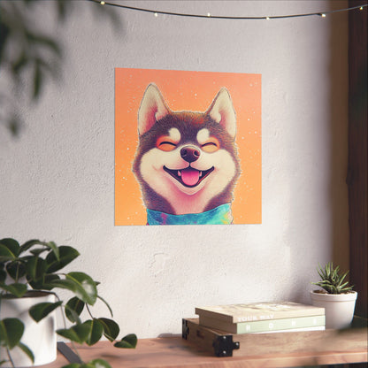 Shiba Inu So Happy - Matte Vertical Poster - Brighten Your Space with Joy - Love Dogs - Wall Art