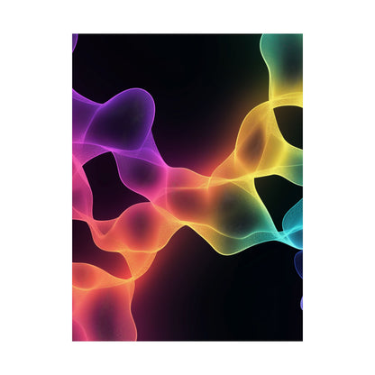 Vibrant Spectrum Abstract Poster - Colorful Wavelengths Energetic Art Print - Black Light Art - Spectrum of Light Wall Art