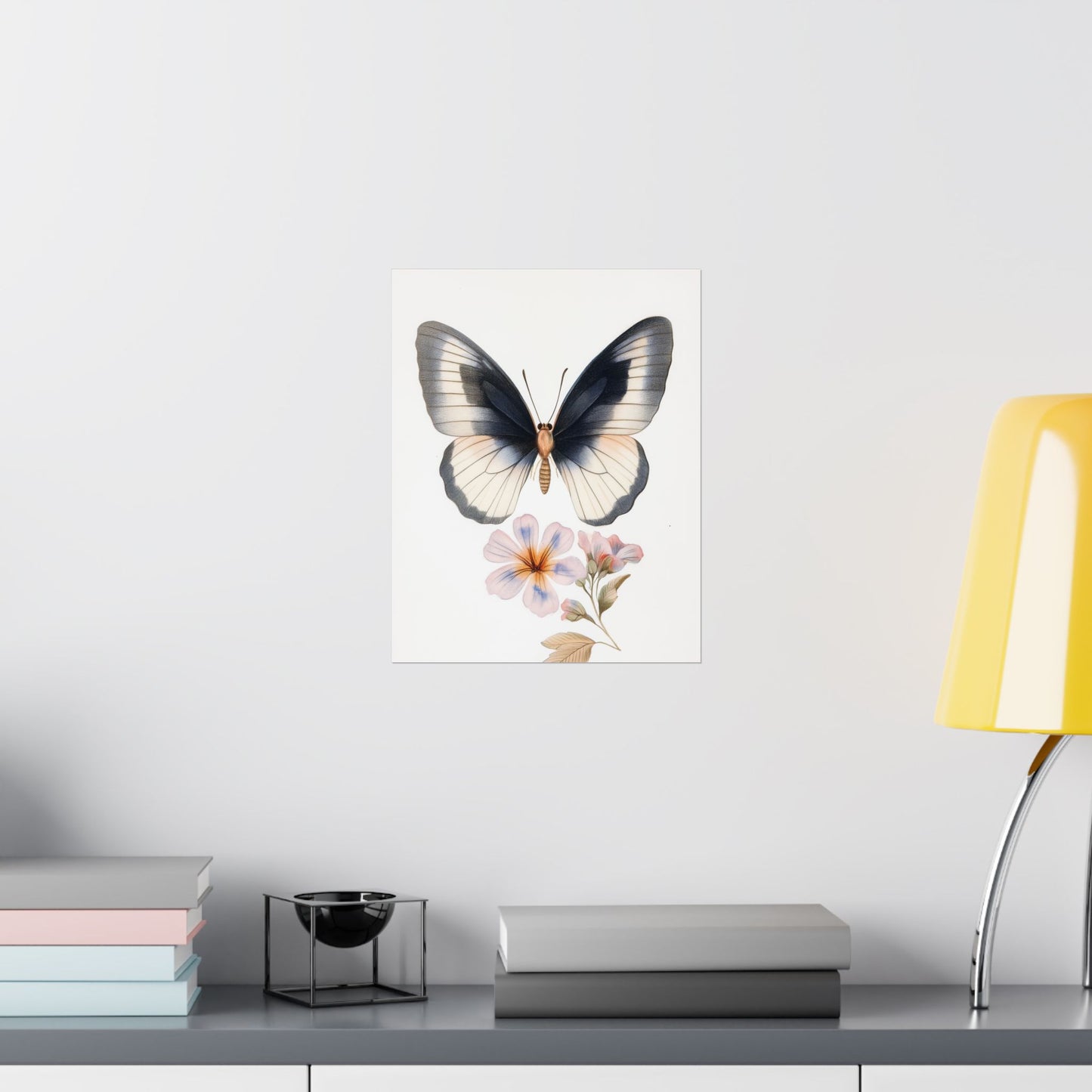 Vintage Butterfly Botanical Print - Matte Vertical Poster - Elegant Wall Art for Nature Lovers