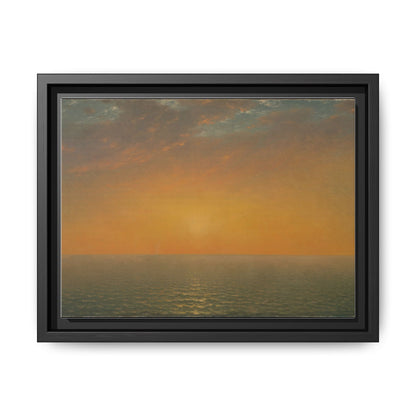 John Frederick Kensett : Sunset on the Sea (1872) - Museum Collection - Framed Canvas Print