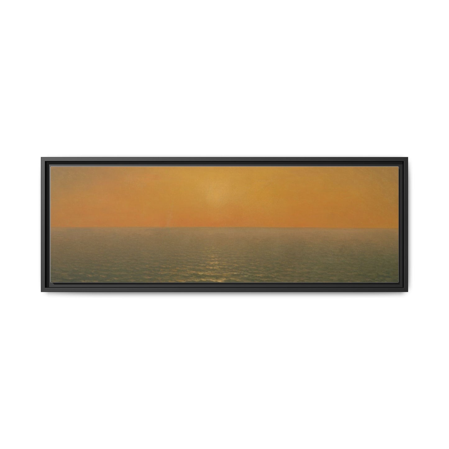 John Frederick Kensett : Sunset on the Sea (1872) - Museum Collection - Framed Canvas Print