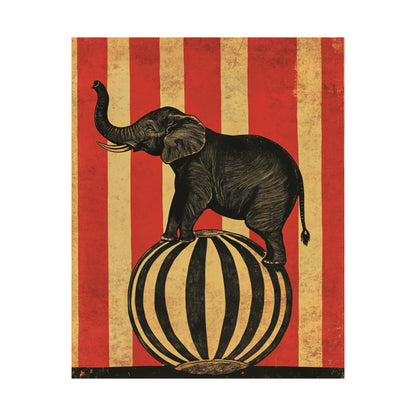 Vintage Circus Elephant Poster - Matte Fine Art Print - Wall Art for Bedroom or Nursery