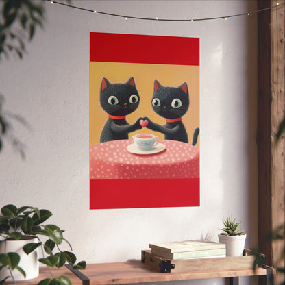 Cat Café - Loving Life - Matte Vertical Posters - Perfect Wall Art for Cat Lovers