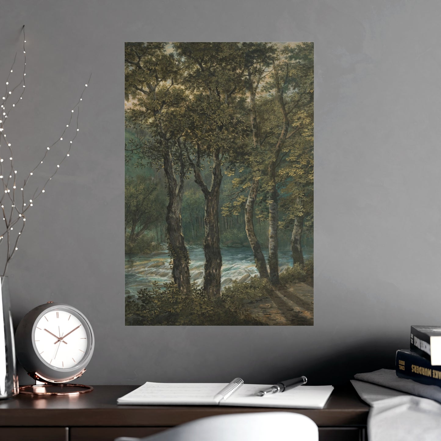Sunlight Through Trees River Sihl - Forest Landscape Fine Art Poster