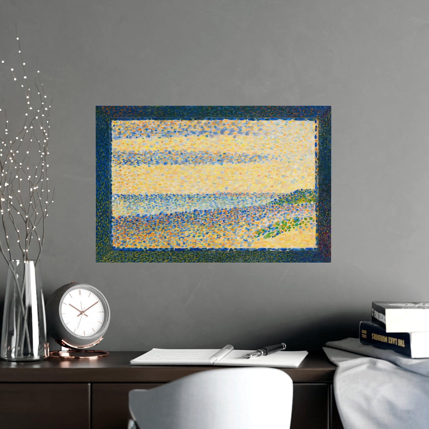 Seascape at Gravelines - Seurat Pointillist Fine Art Poster