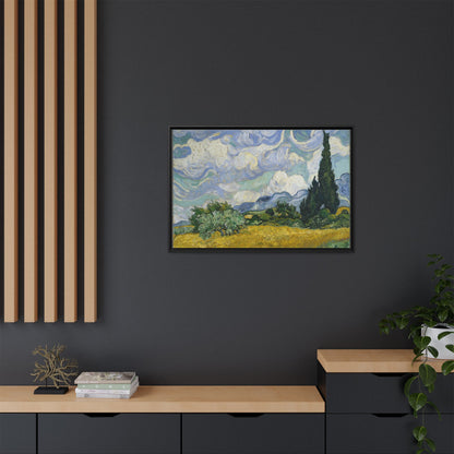 Van Gogh - Wheat Field with Cypresses - Museum Collection - Framed Canvas Print