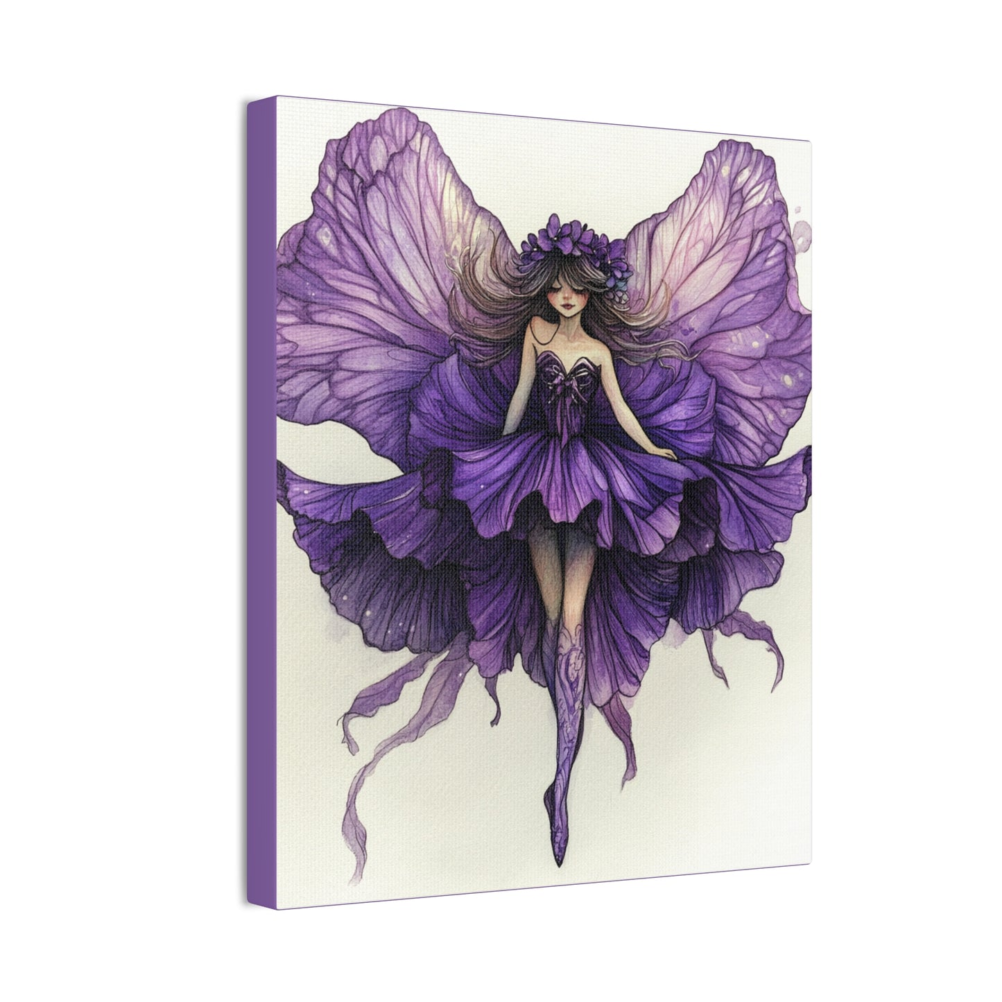 A Violet Affair - Fairies & Flowers Collection - Wall Art - on Canvas