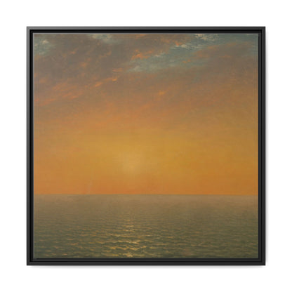 John Frederick Kensett : Sunset on the Sea (1872) - Museum Collection - Framed Canvas Print