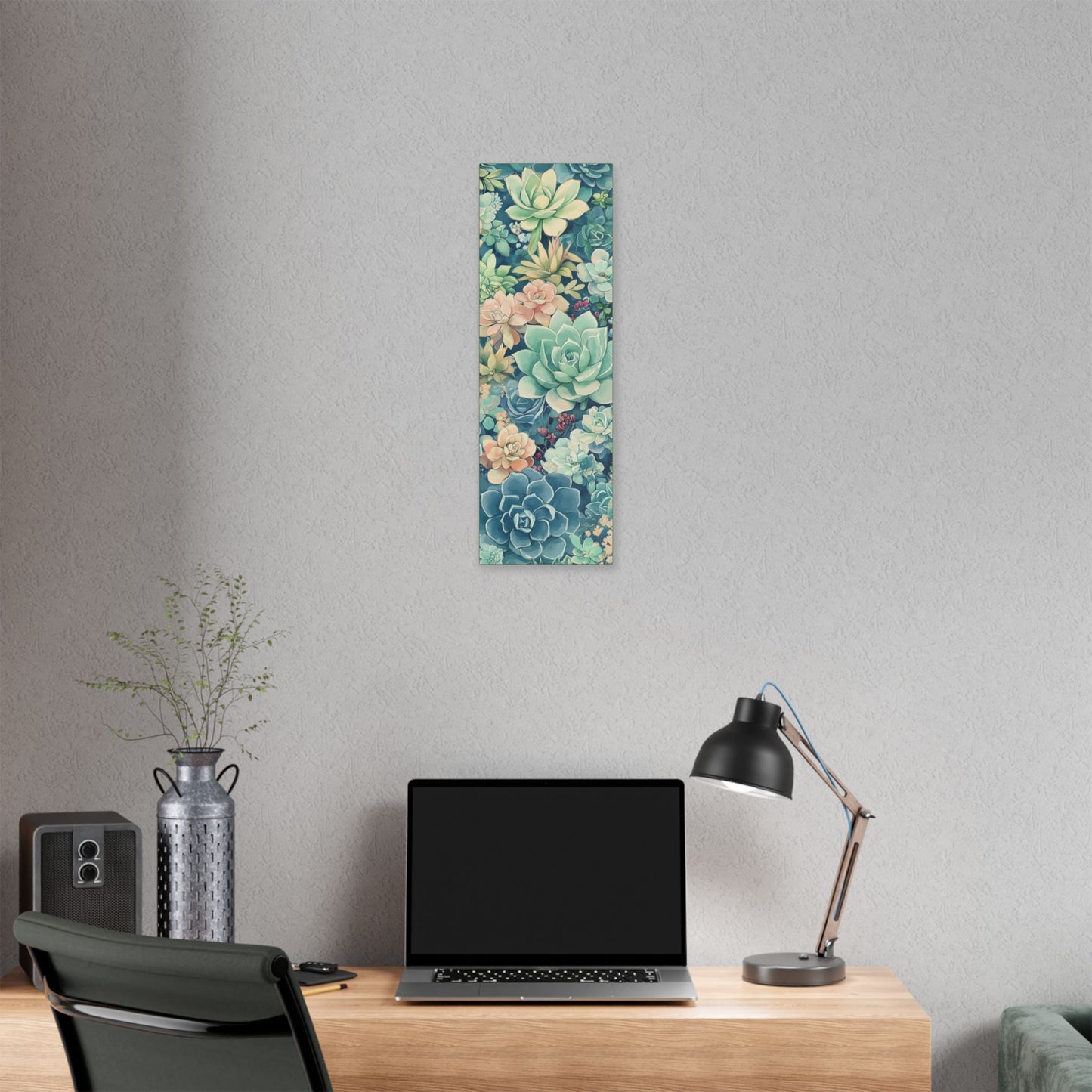 Succulents in Pastel - Secret Garden Collection - Fine Art Print on Canvas