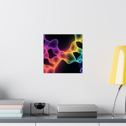 Vibrant Spectrum Abstract Poster - Colorful Wavelengths Energetic Art Print - Black Light Art - Spectrum of Light Wall Art
