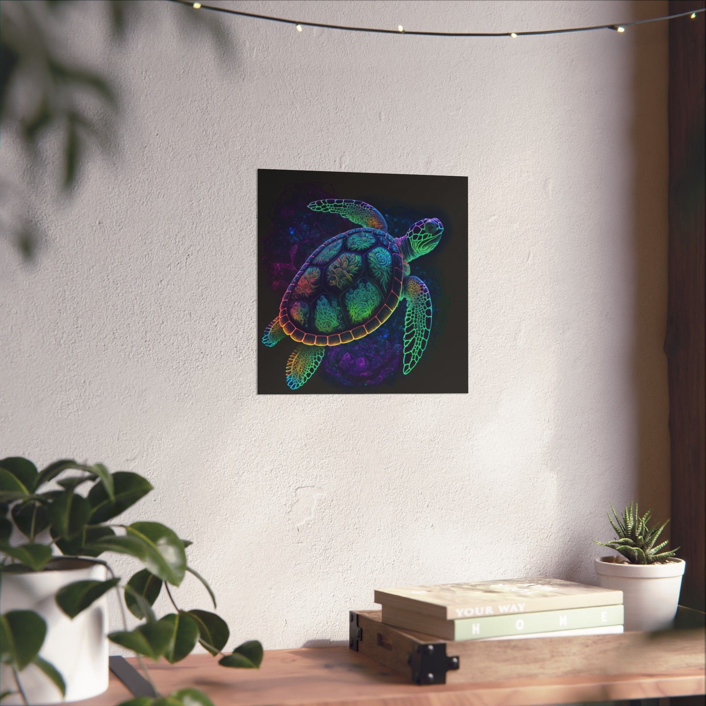 Trippy Turtle - Nautical Fine Art Print - Matte Vertical Poster - Ocean Art for Beach Lovers