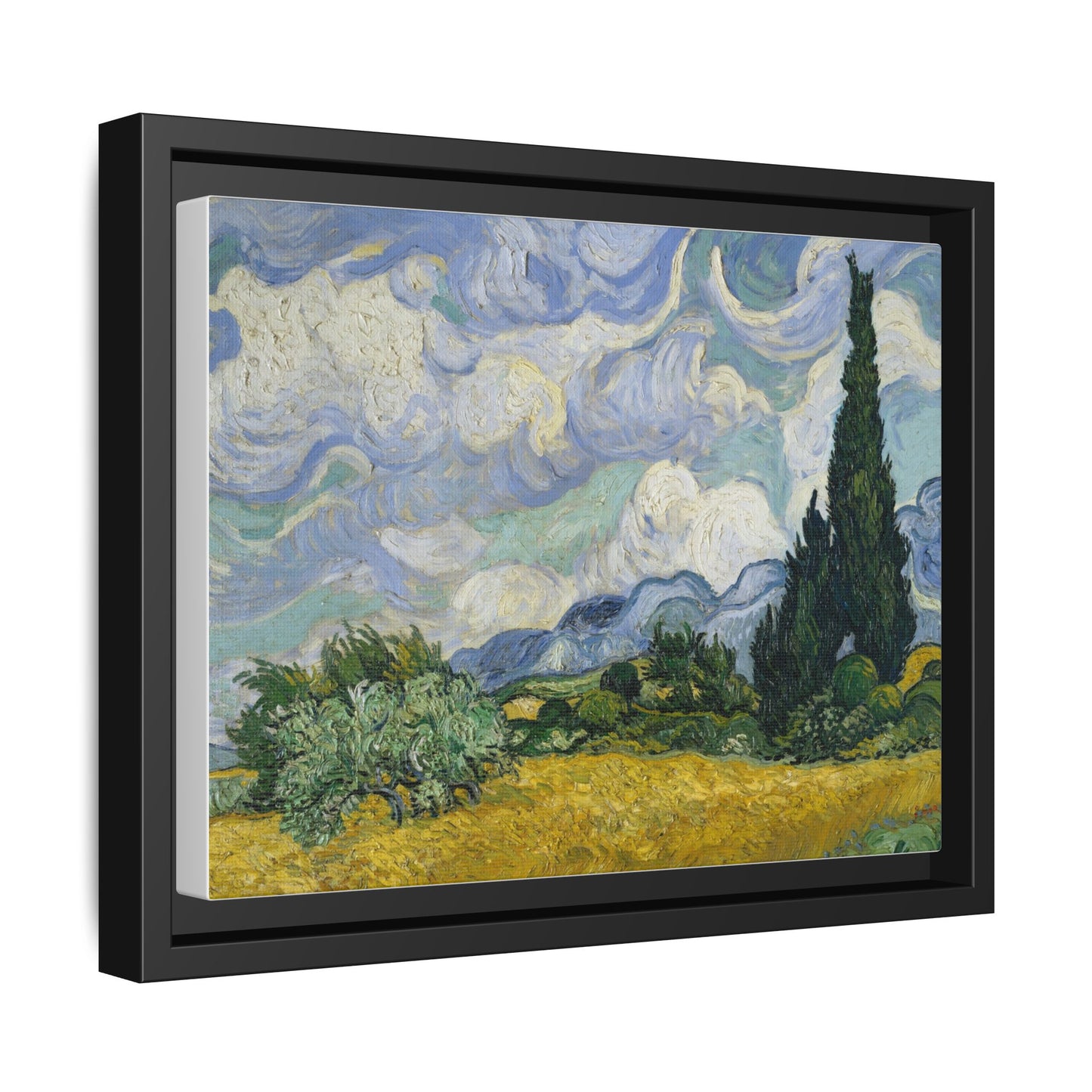Van Gogh - Wheat Field with Cypresses - Museum Collection - Framed Canvas Print