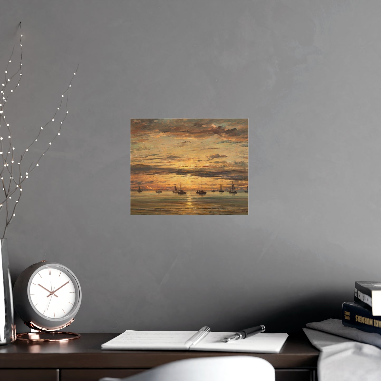 Sunset at Scheveningen - Dutch Maritime Fine Art Poster