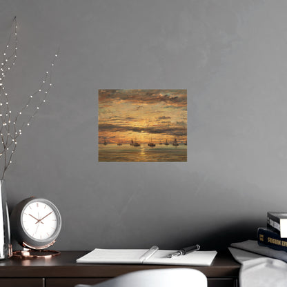 Sunset at Scheveningen - Dutch Maritime Fine Art Poster