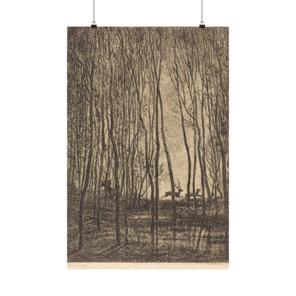 Deer Running Through Woods Nature Fine Art Print