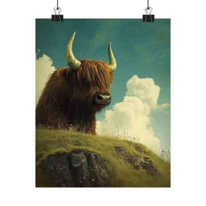 Highland Cow Whimsical Fine Art Print