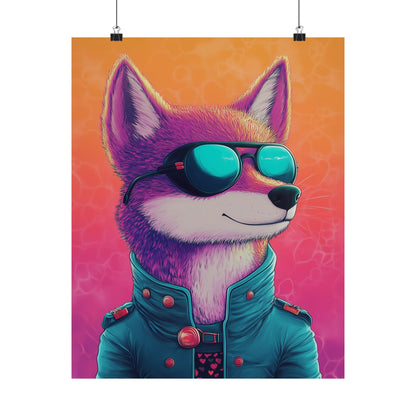 Fetching Fox - Whimsical Animals Art Poster Series - Trendy Wall Art - Vibrant Art Prints - Funny Animal Portrait Style Posters