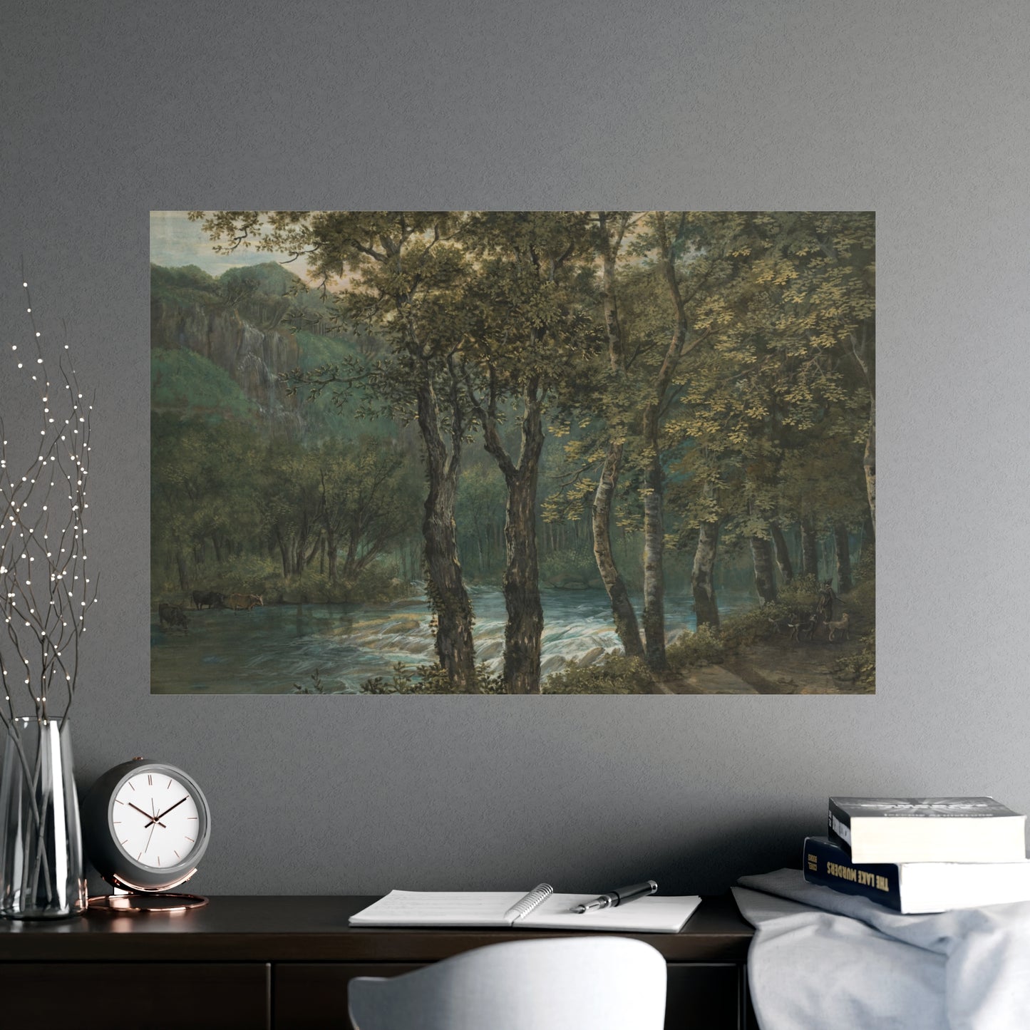 Sunlight Through Trees River Sihl - Forest Landscape Fine Art Poster