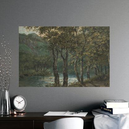 Sunlight Through Trees River Sihl - Forest Landscape Fine Art Poster