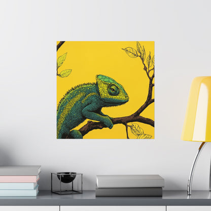I am not Amused - The Candid Chameleon - Whimsical Animals - Fine Art Print - Vertical Poster - Bohemian Wall Art