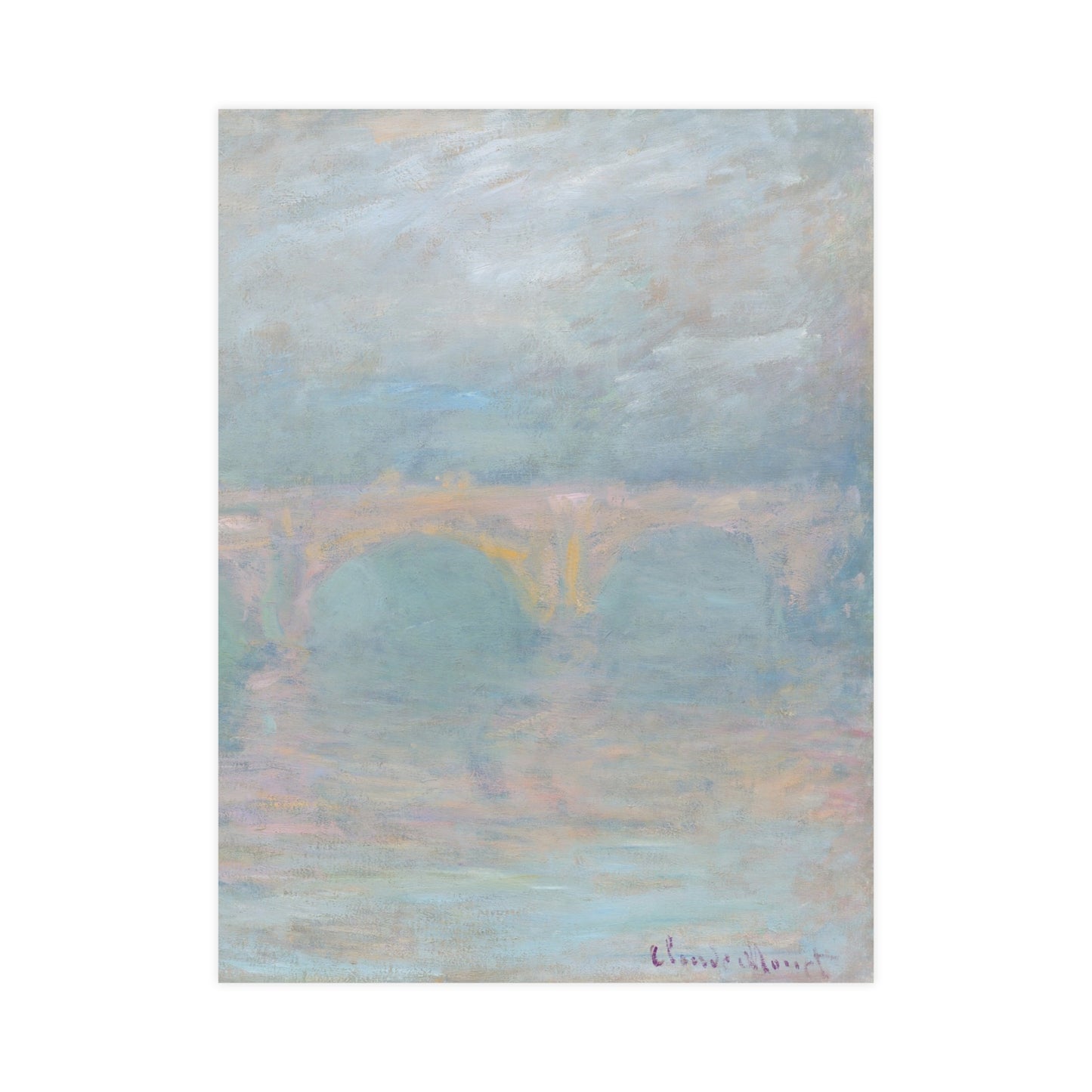 Waterloo Bridge London at Sunset - Monet Fine Art Poster