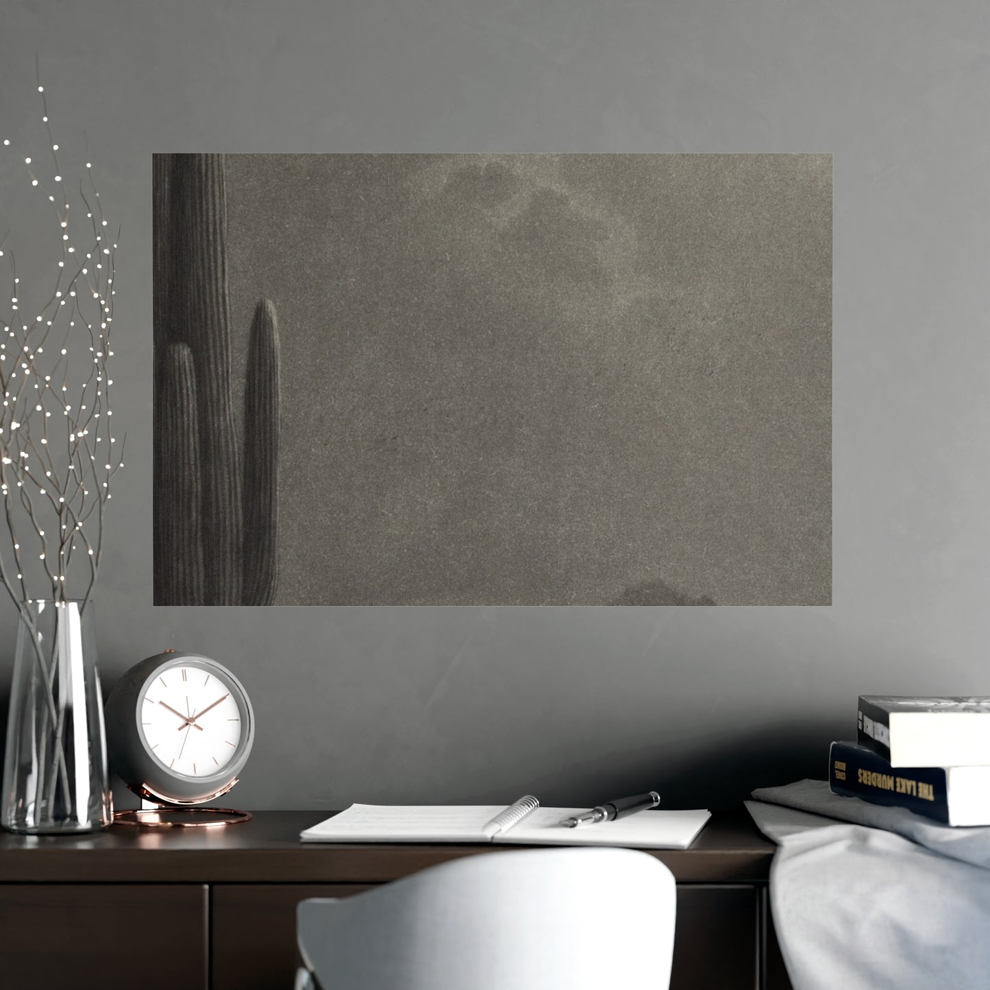 New Moon and Evening Star over Cactus- Celestial Fine Art Poster