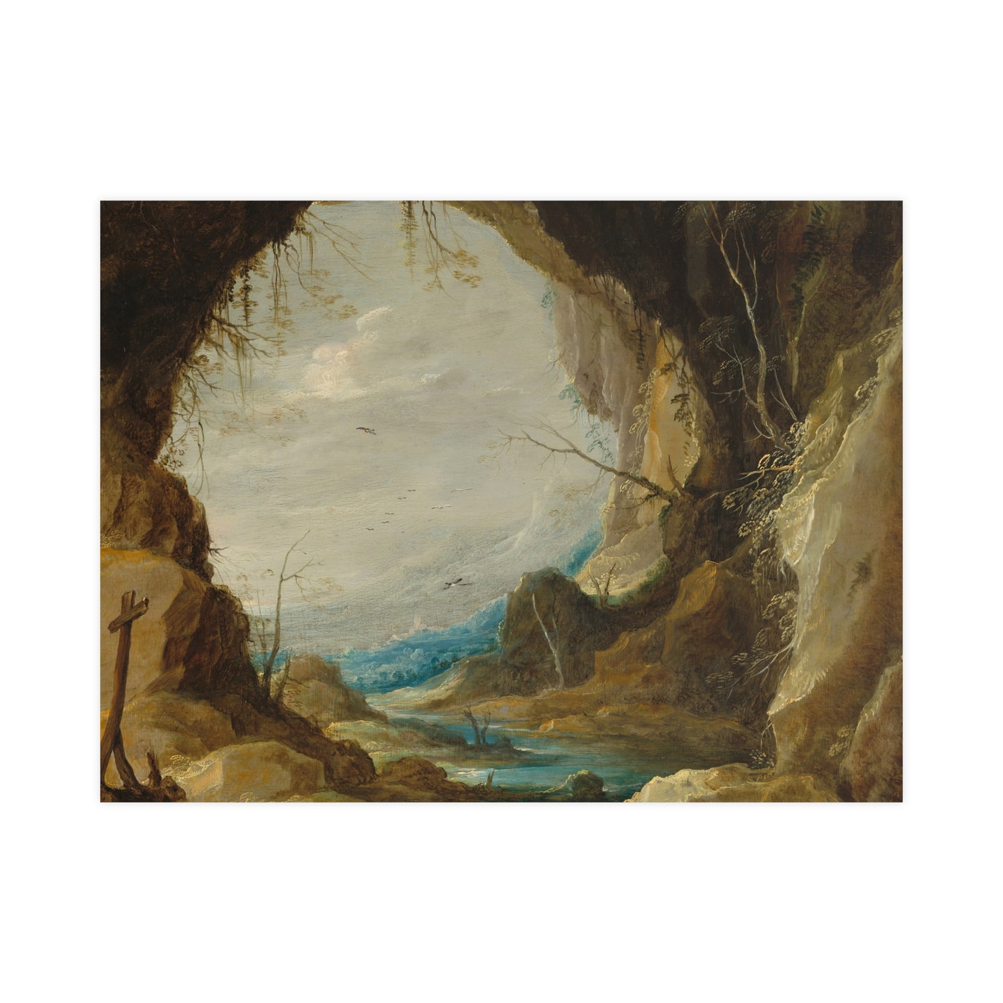 Vista from a Grotto - Romantic Cave Landscape Fine Art Poster