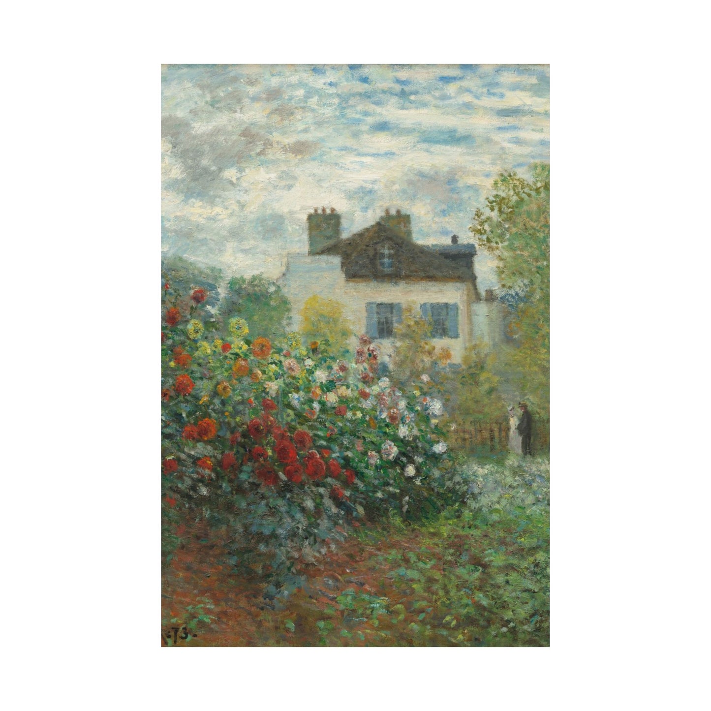 Monet - Artist's Garden at Argenteuil Fine Art Print