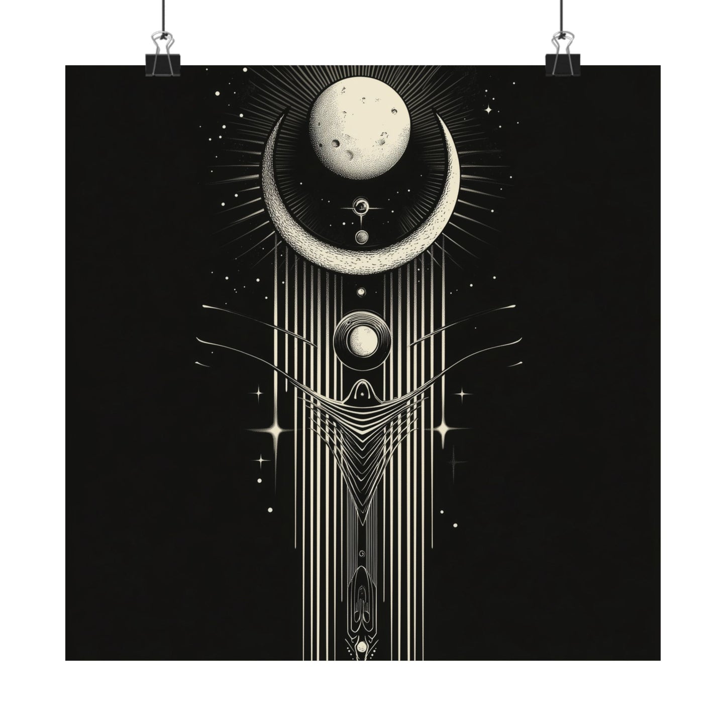 Guided by the Moon - Fine Art Print - Cosmic Poster - Celestial Wall Art - Astronomy Lovers - Space - Ethereal